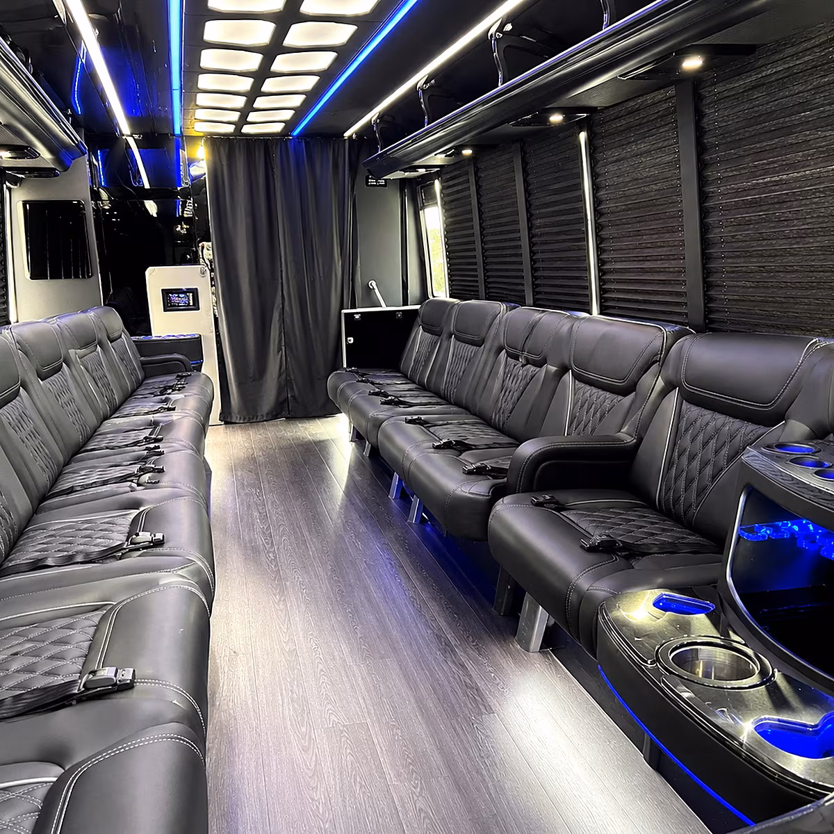 Charlotte Bachelor & Bachelorette Transportation party bus interior