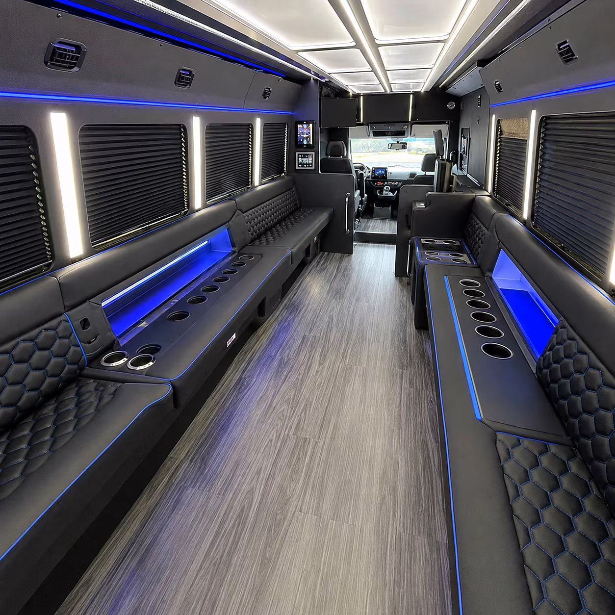 Charlotte Bachelor & Bachelorette Transportation party bus interior
