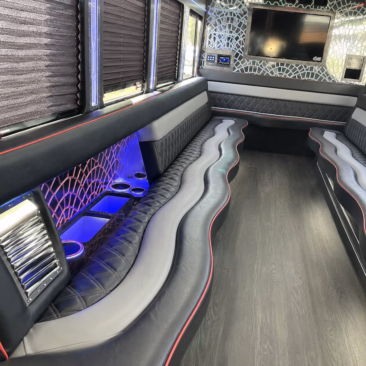 Charlotte Birthday, Sweet 16, & Quinceañera Transportation party bus exterior