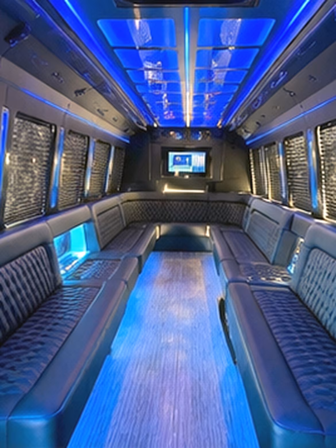 Charlotte Birthday, Sweet 16, & Quinceañera Transportation party bus interior