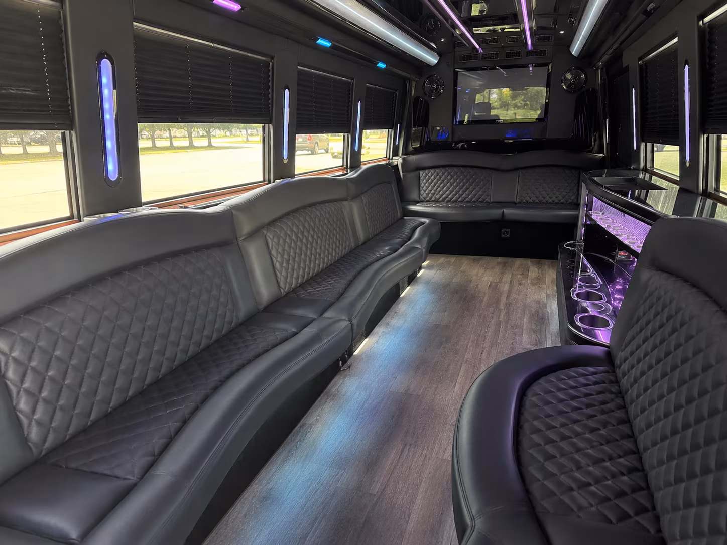 Charlotte Sporting Event Transportation party bus exterior