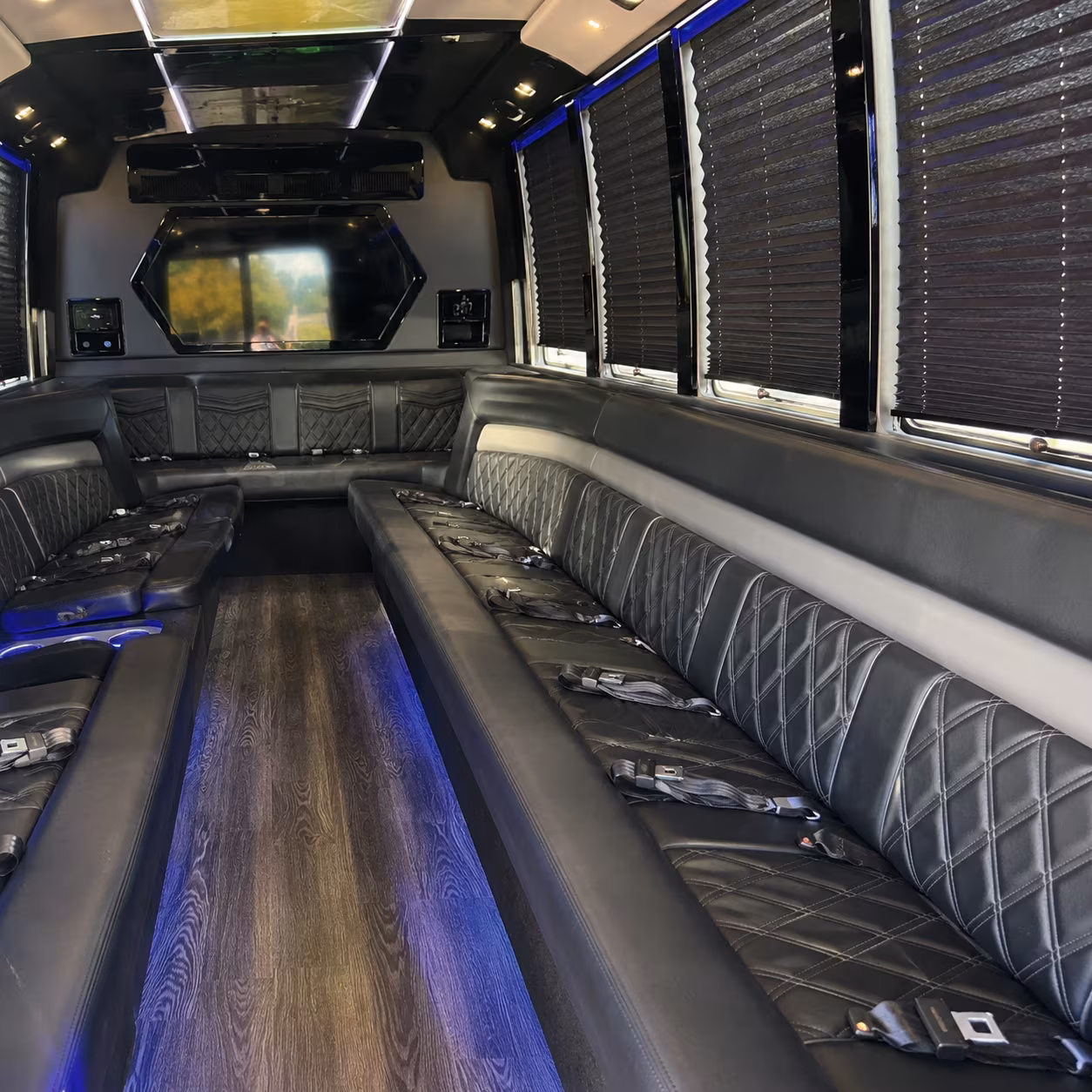 Charlotte Sporting Event Transportation party bus exterior