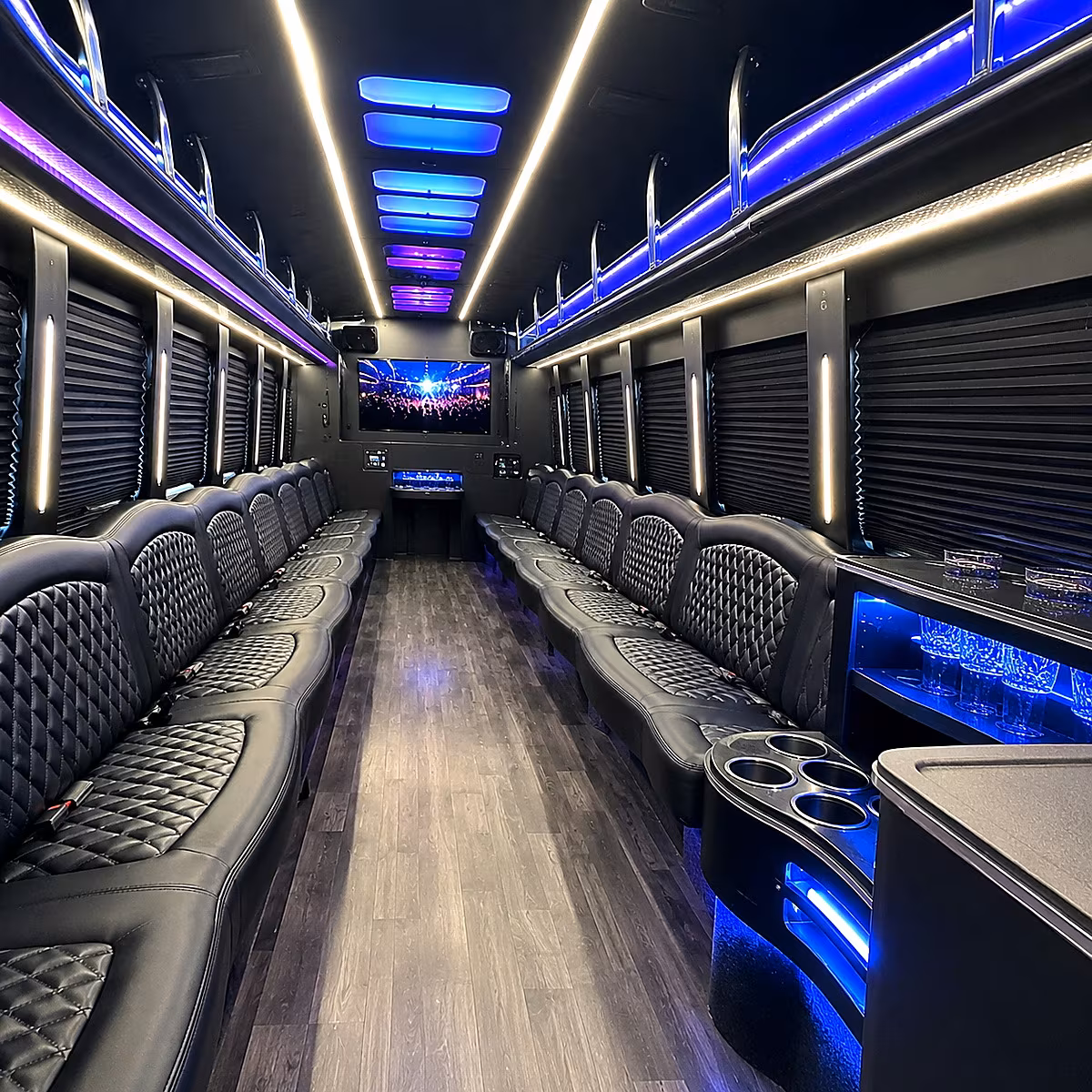 Charlotte Winery Tour & Pub Crawl Transportation party bus interior