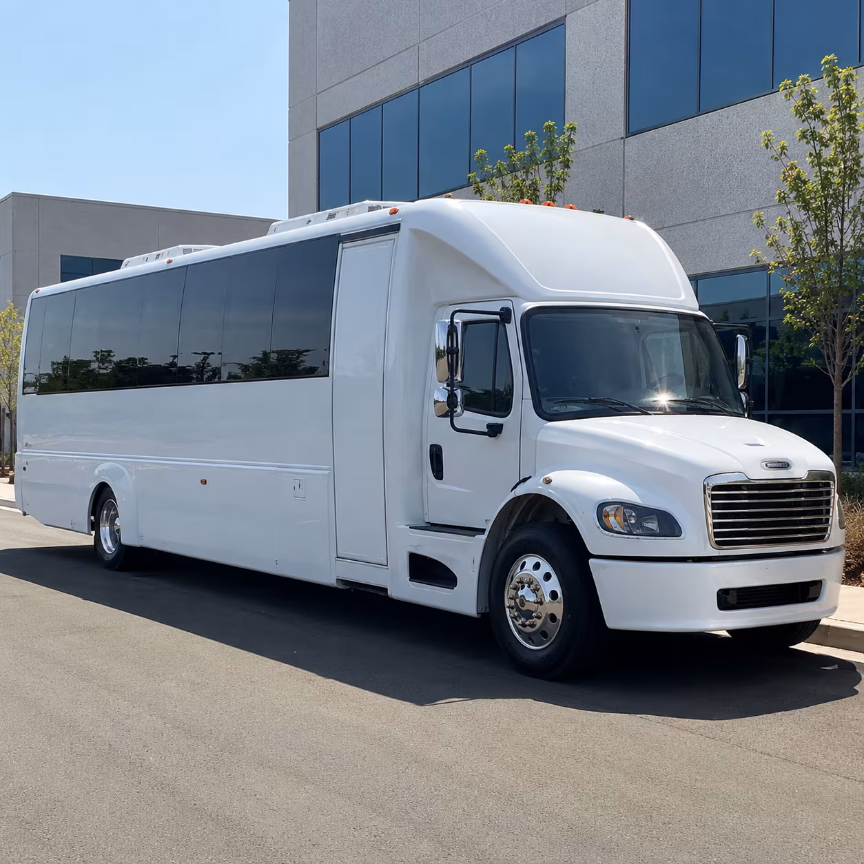Interior of a party bus rental serving Charlotte