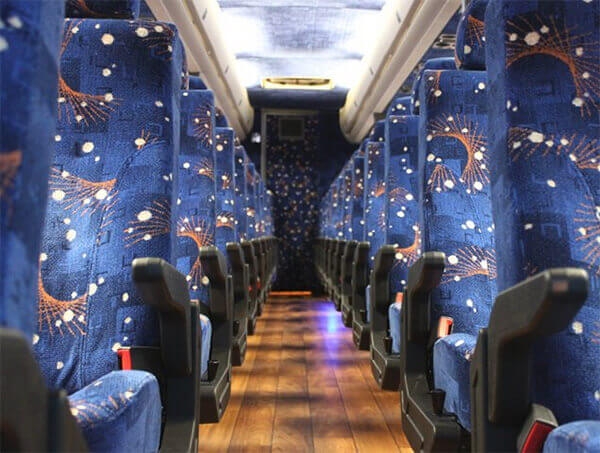 Greenville 50 passenger Charter Bus Interior