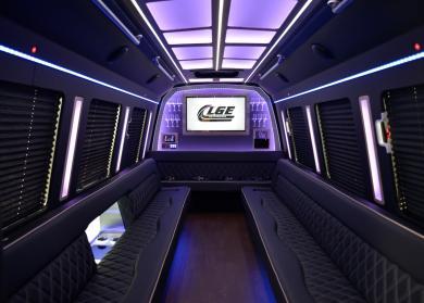 Winston Salem 18 Passenger Limo Bus Interior