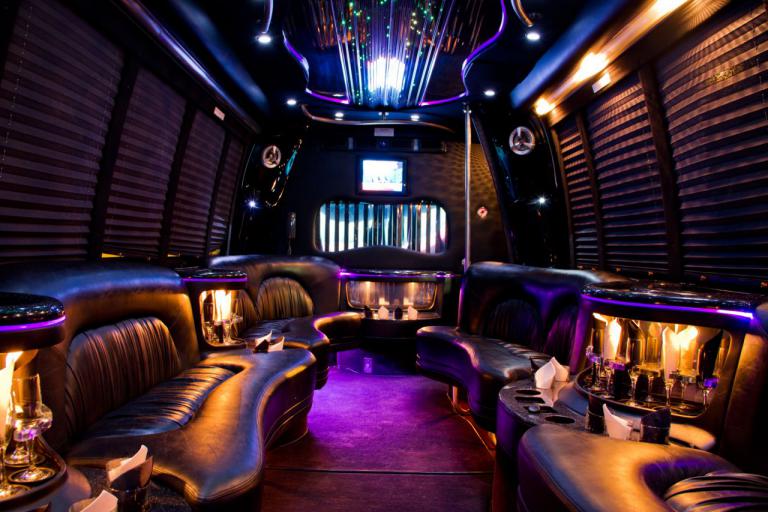 Huntersville 22 Passenger Party Bus Interior