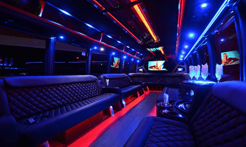 Huntersville 30 Passenger Party Bus Black Interior