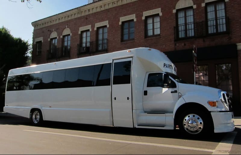 Cary 30 Passenger Party Bus White