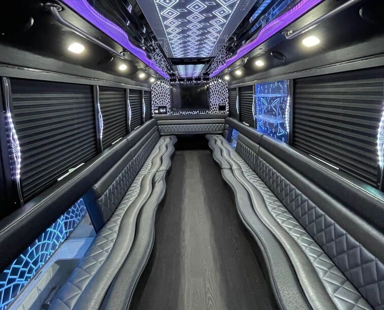 Concord 30 Passenger Party Bus White Interior