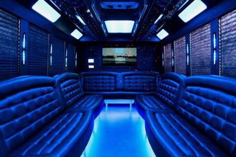 Winston Salem 36 Passenger Party Bus Interior