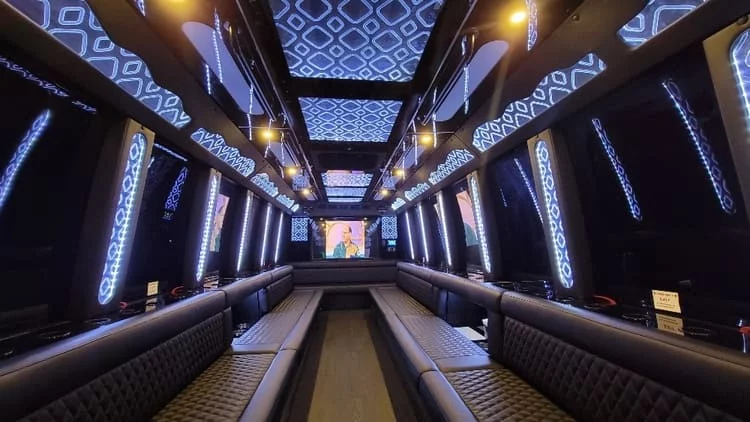 40 Passenger Party Bus interior